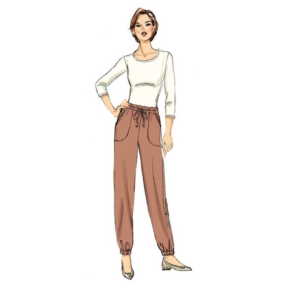 Butterick B6865 Misses Sewing Pattern Sizes XS-XXL Pants Joggers Knits - Picture 6 of 6